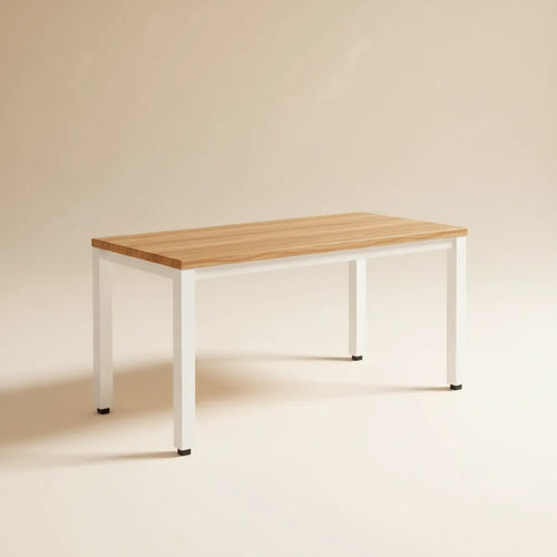 120cm Teak Wood White High Gloss Finish Desk Stability - clean product shot