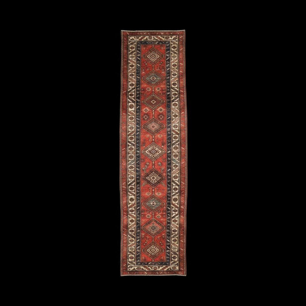 3x14.5 Antique Northwest Persian Rug Runner - black background product shot