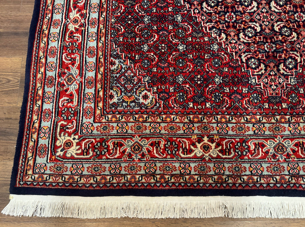 Indo Persian Bijar Rug 6x9, Hand Knotted Wool Carpet