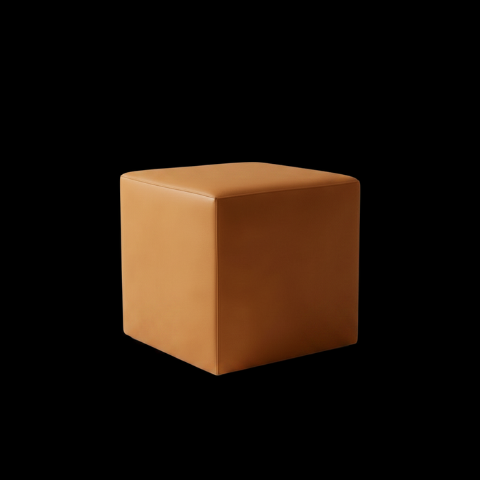 Eighteen Inch Caramel Brown Square Ottoman Footstool