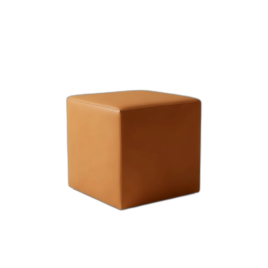 Eighteen Inch Caramel Brown Square Ottoman Footstool